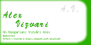 alex vizvari business card